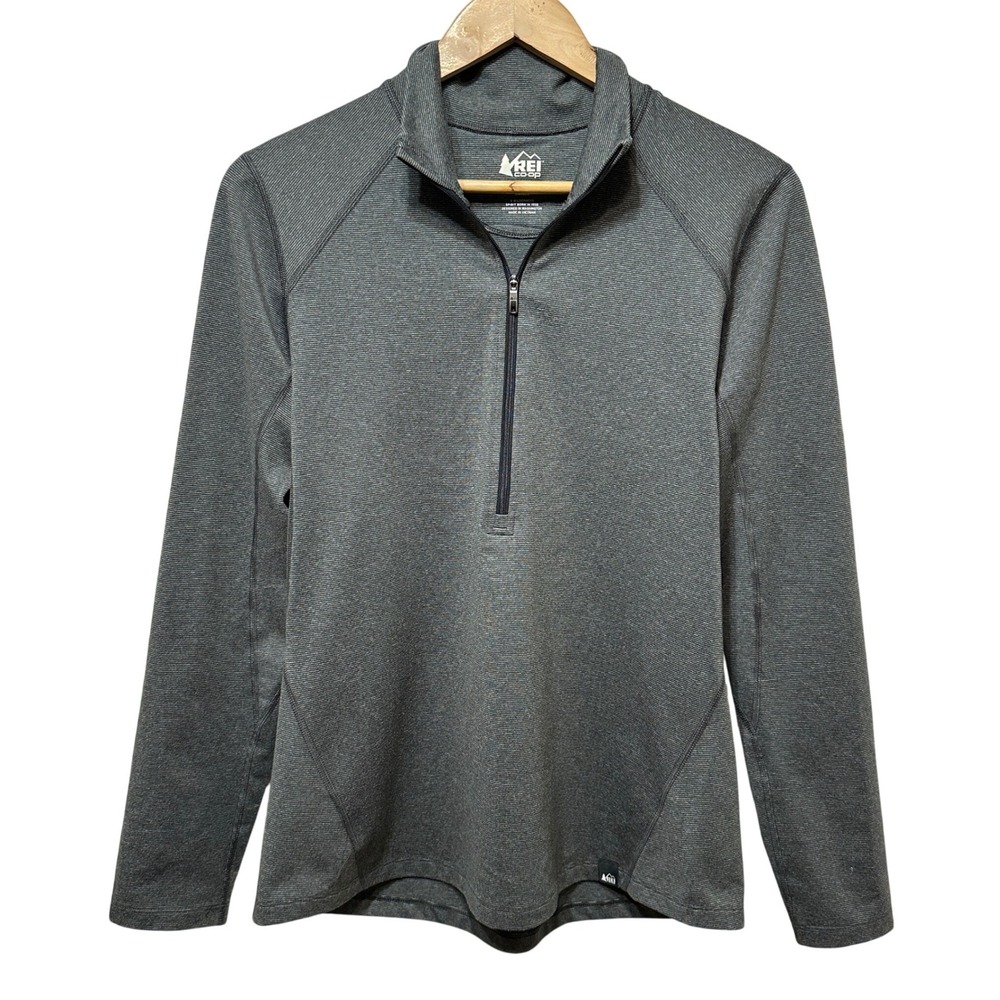 REI Co-op Quarter Zip Pullover Womens Large Gray Performance Activewear Gorpcore